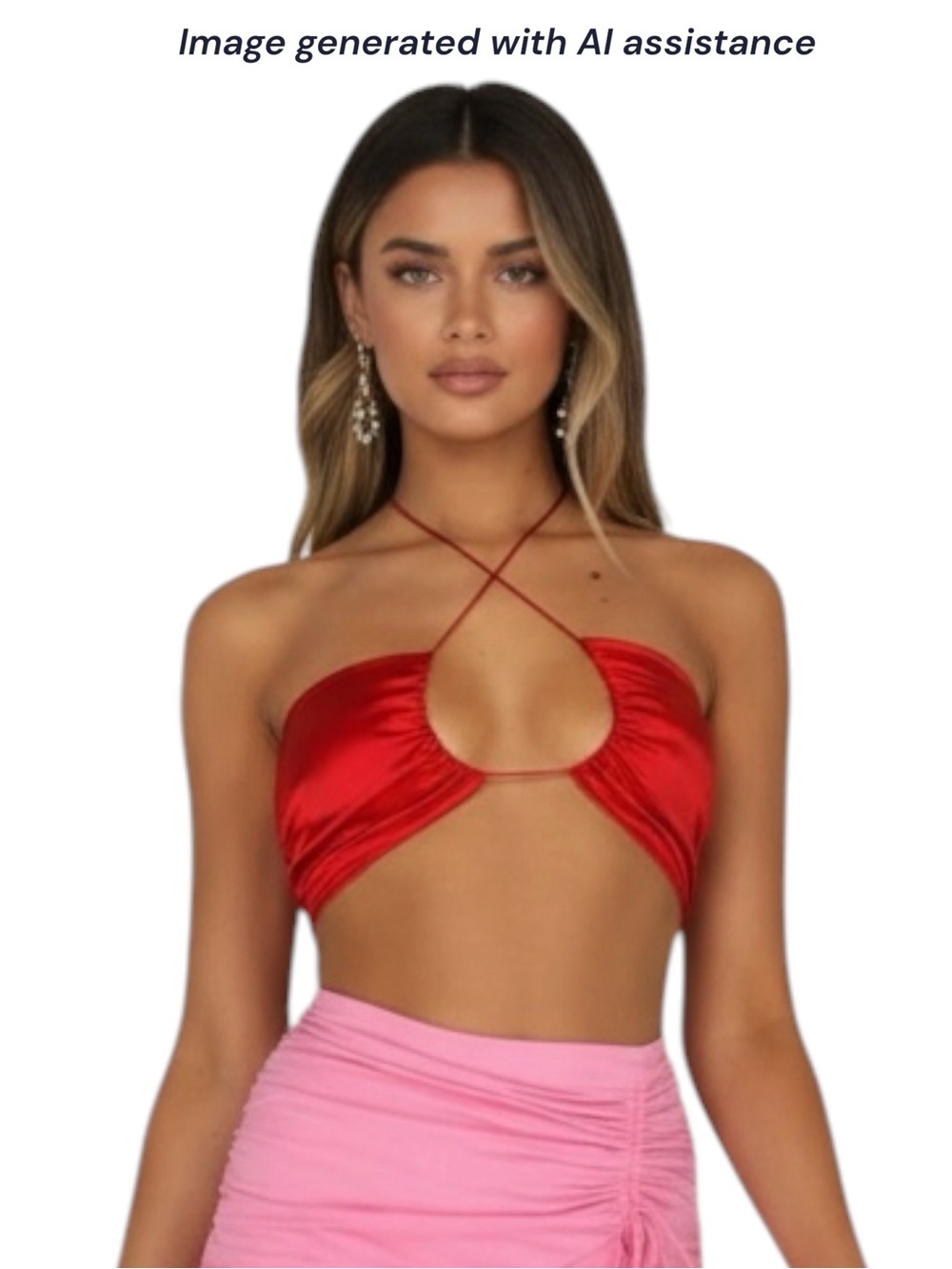 White Fox Boutique S Red Satin Take You Dancing Crop Top